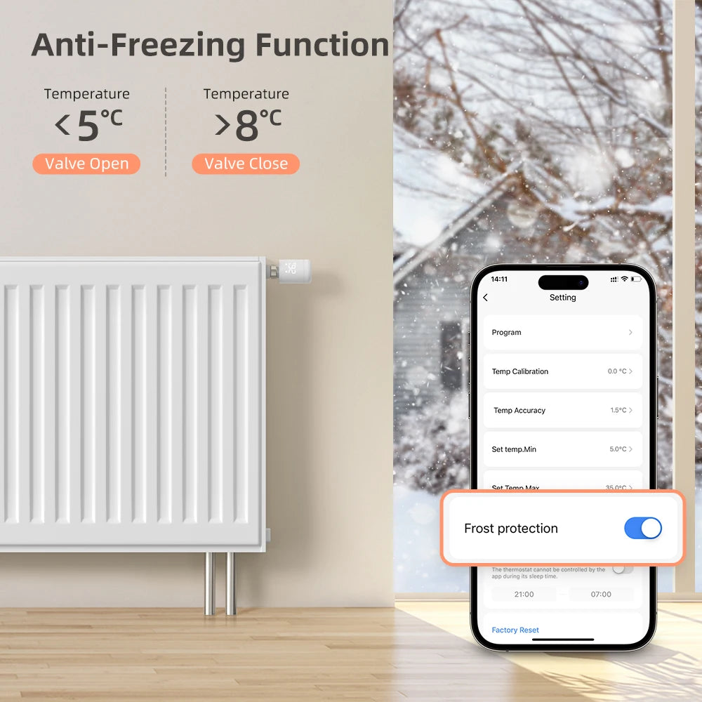 AVATTO Zigbee Heizkörper-Thermostatventil – Smart TRV mit Temperatursteuerung, kompatibel mit Alexa & Google Home