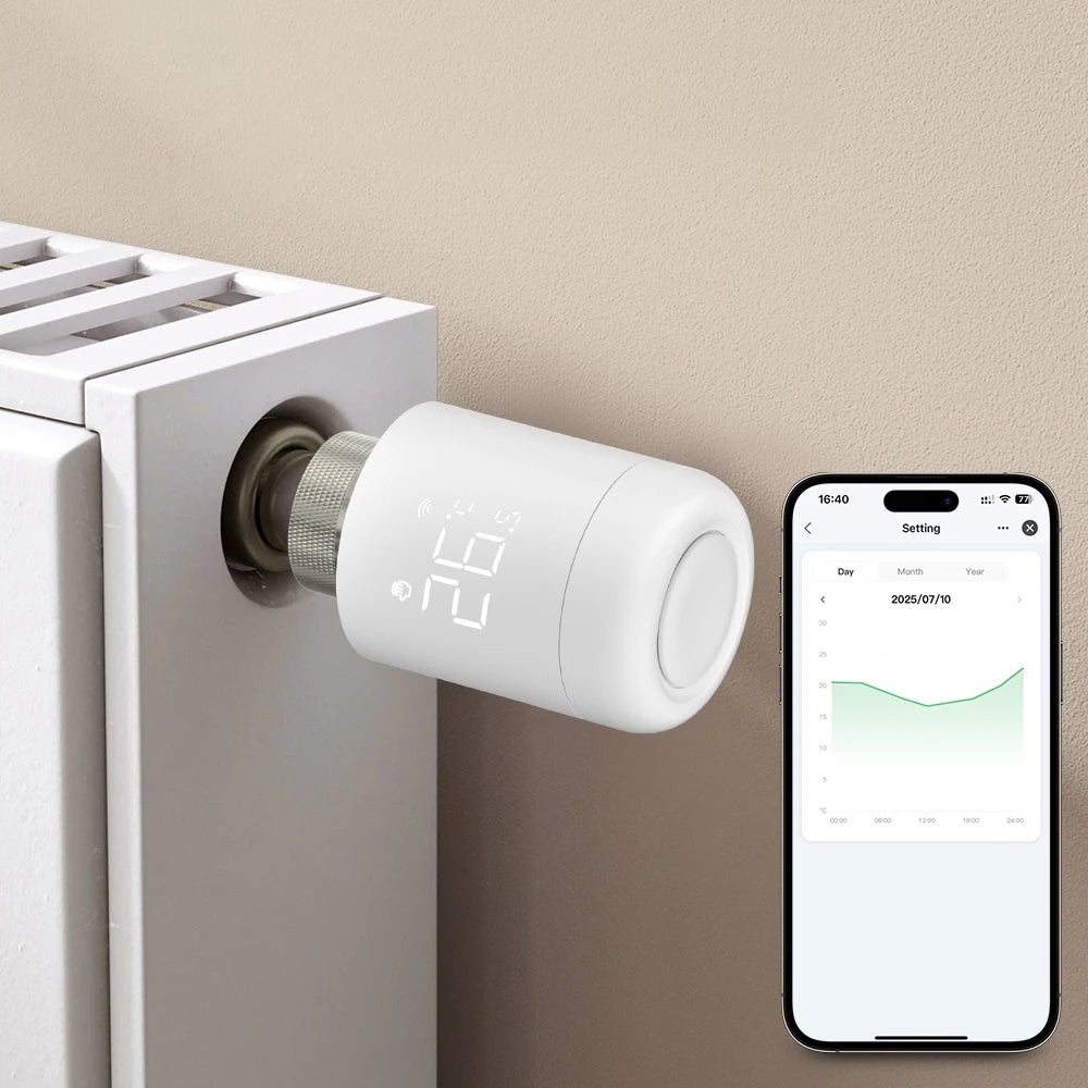 AVATTO Zigbee Heizkörper-Thermostatventil – Smart TRV mit Temperatursteuerung, kompatibel mit Alexa & Google Home