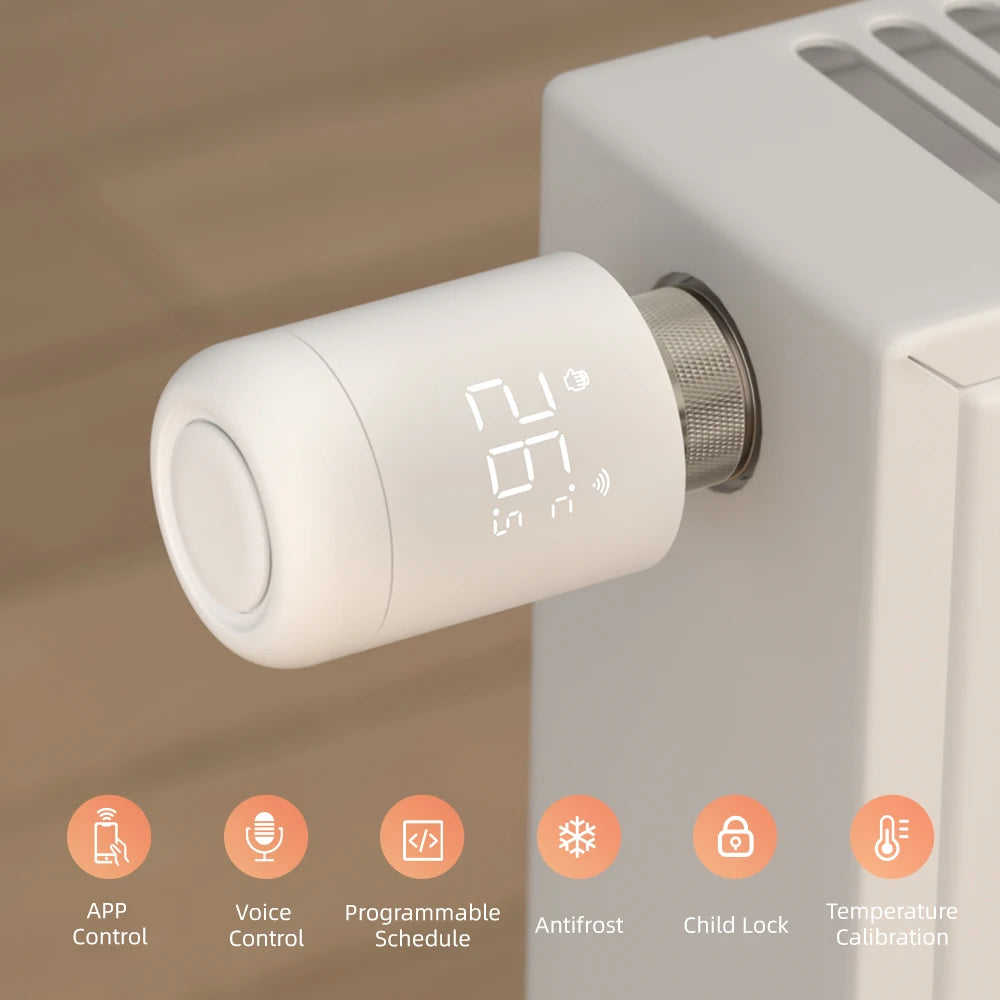 AVATTO Zigbee Heizkörper-Thermostatventil – Smart TRV mit Temperatursteuerung, kompatibel mit Alexa & Google Home
