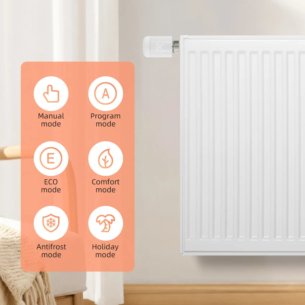 AVATTO Zigbee Heizkörper-Thermostatventil – Smart TRV mit Temperatursteuerung, kompatibel mit Alexa & Google Home